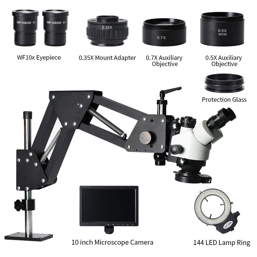 10inch 2K Resolution LED Illum - Trinocular Stereo Microscope 7X-45X review and price