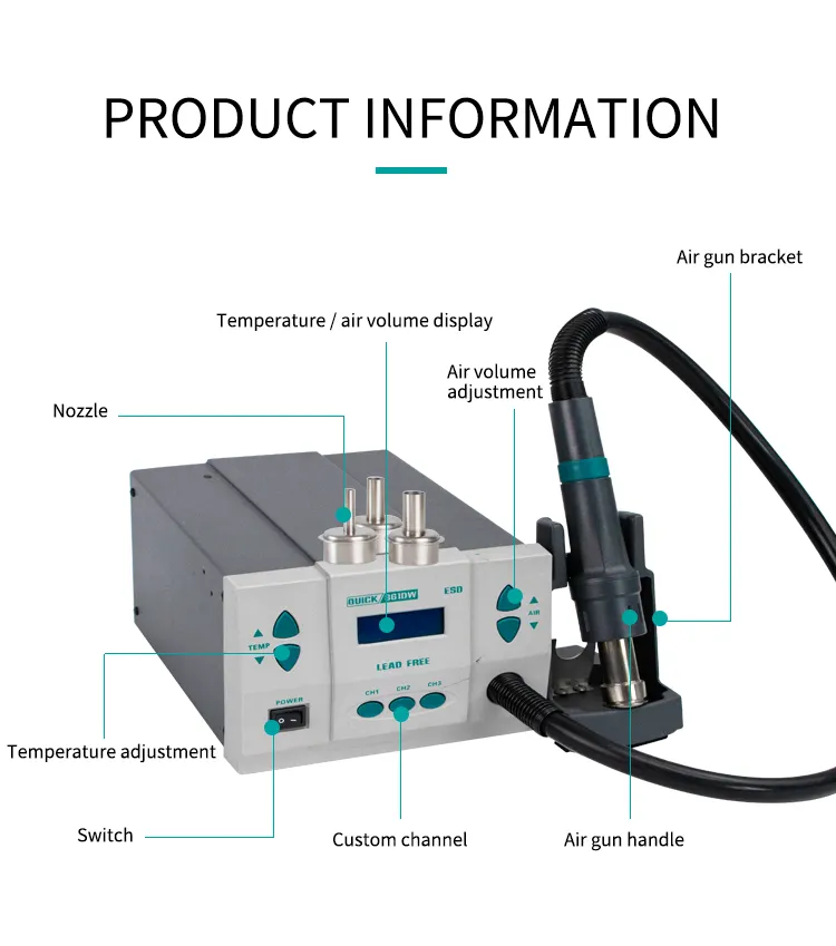 High-Power Electronic QUICK 86 - Hot Air Rework Station 861Dw review and price
